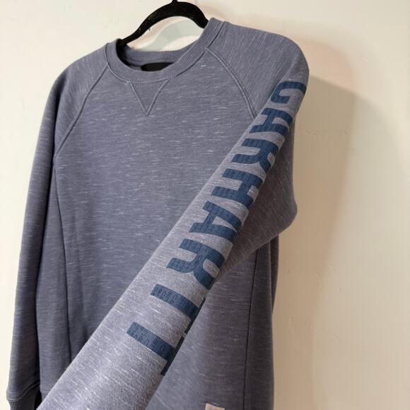 Carhartt Womens  Relaxed Fit Midweight Crewneck Block Logo Sweatshirt Blue Small - Picture 3 of 8